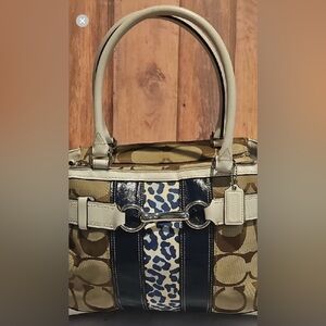 Coach Hampton carryall canvas and leather bag $575 retail